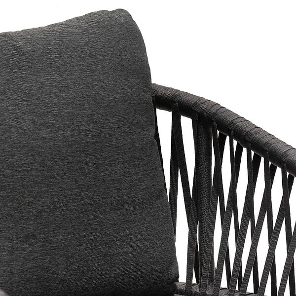 HESPERIDE - Lot de 2 fauteuils de jardin "Oriengo" anthracite & graphite en aluminium et mailles tressées - large