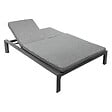 HESPERIDE - Lit de piscine double "Evasion" anthracite & graphite 2 places en aluminium traité époxy - vignette
