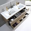 LUXURYBAIN - Meuble salle de bain double vasque 120cm bois et miroir LED LB-8331M - vignette