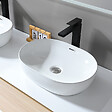 LUXURYBAIN - LuxuryBain- Meuble de salle de bain double vasque 120cm bois et blanc avec miroir LED LB-8153-120 - vignette