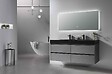 LUXURYBAIN - LuxuryBain- Meuble de salle de bain double vasque 150cm gris et noir avec miroir LED LB-8476S - vignette