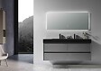 LUXURYBAIN - LuxuryBain- Meuble de salle de bain double vasque 150cm gris et noir avec miroir LED LB-8476S - vignette