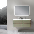 LUXURYBAIN - LuxuryBain - Meuble de salle de bain double vasque 120cm bois et vert avec miroir led - vignette