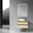 LUXURYBAIN - LuxuryBain - Meuble de salle de bain simple vasque 80cm chêne clair avec miroir led - vignette