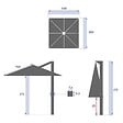 HESPERIDE - Parasol déporté rectangulaire "Melhia" anthracite 4x3m - vignette