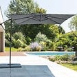 HESPERIDE - Parasol déporté carré "Manoa" ardoise D2,5x2,5m en acier - vignette