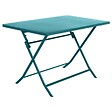 HESPERIDE - Table de jardin pliante rectangulaire "Greensboro" bleu canard 4 places en acier traité époxy - vignette