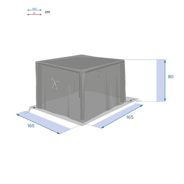 HESPERIDE - Housse de protection "Hambo" pour table carrée M 165x165x80cm en polyester - large