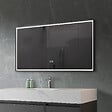 LUXURYBAIN - LuxuryBain- Miroir de salle de bain LED 120x60cm anti buée avec cadre en aluminium noir LB-126080-60-120 - vignette