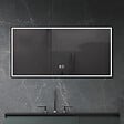 LUXURYBAIN - LuxuryBain- Miroir de salle de bain LED 120x60cm anti buée avec cadre en aluminium noir LB-126080-60-120 - vignette