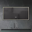 LUXURYBAIN - LuxuryBain- Miroir de salle de bain LED 120x60cm anti buée avec cadre en aluminium noir LB-126080-60-120 - vignette