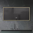 LUXURYBAIN - LuxuryBain- Miroir de salle de bain LED 120x60cm anti buée avec cadre en aluminium noir LB-126080-60-120 - vignette