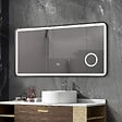 LUXURYBAIN - Miroir salle de bain LED 120x60cm anti buée avec cadre en aluminium noir et loupe x3 LB-4685B - vignette