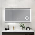 LUXURYBAIN - Miroir salle de bain LED 120x60cm anti buée avec cadre en aluminium noir et loupe x3 LB-4685B - vignette