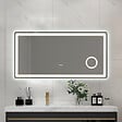 LUXURYBAIN - Miroir salle de bain LED 90x60cm anti buée avec LED 3 couleurs et loupe x3 LB-3612 - vignette