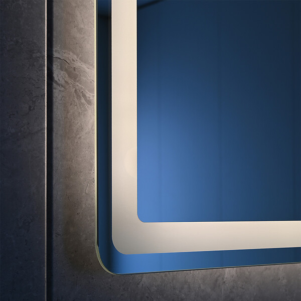 LUXURYBAIN - Miroir salle de bain LED 90x60cm anti buée avec LED 3 couleurs et loupe x3 LB-3612 - large