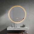 LUXURYBAIN - Miroir salle de bain LED rond 80cm anti buée avec cadre doré LB-4647GA - vignette