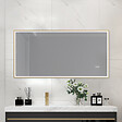 LUXURYBAIN - Miroir salle de bain LED 110x60cm anti buée avec cadre doré LB-126080G - vignette