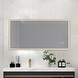 LUXURYBAIN - Miroir salle de bain LED 110x60cm anti buée avec cadre doré LB-126080G - vignette