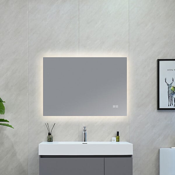 LUXURYBAIN - Miroir salle de bain LED 110x60cm avec anti buée et LED 3 couleurs LB-85070A - large