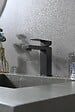 LUXURYBAIN - LuxuryBain- Robinet, mitigeur de lavabo pour salle de bain carré (Gris brossé) - vignette