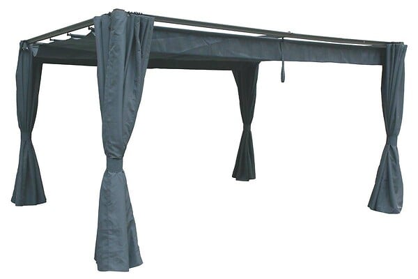 HESPERIDE - Rideaux pour tonnelle "Palmeira" 4x3m en polyester ardoise - large
