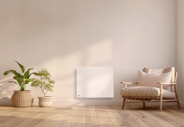 BESTHERM - Radiateur électrique fixe à inertie sèche fonte - BESTHERM - BIA 1000W - horizontal blanc - large