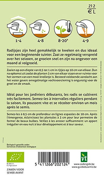ARBORIX - Bio Radis Rond Rouge - Ca. 6 gr (Livraison Gratuite) - large