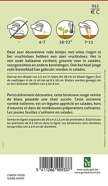 ARBORIX - Betterave Rouge Chioggia - Ca. 3 gr (Livraison Gratuite) - large