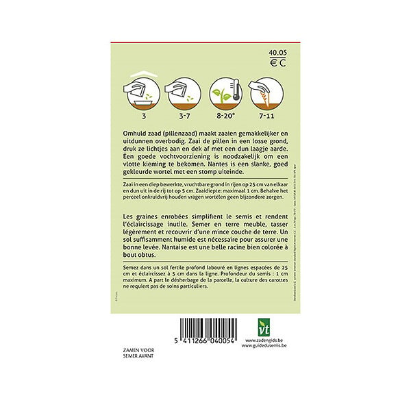 ARBORIX - Carottes Nantaise Demi-Long Semences Enrobées - Ca. 200 pillen (Livraison Gratuite) - large