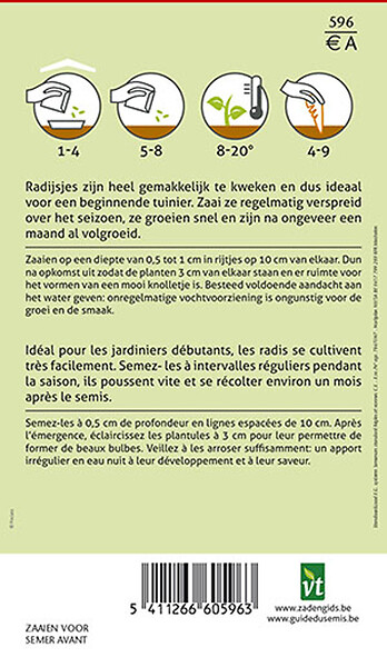 ARBORIX - Radis Saxa, Rond Écarlate - Ca. 10 gr (Livraison Gratuite) - large