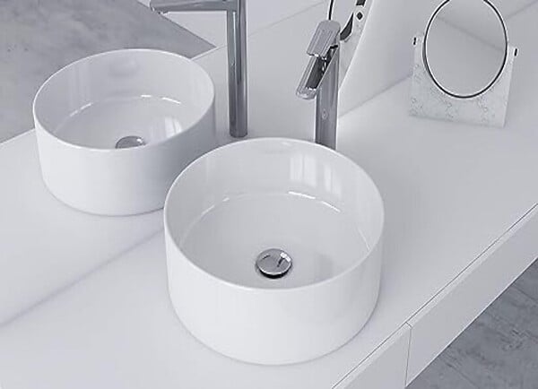 LUXURYBAIN - Bonde de Lavabo universelle avec trop plein chromé, vasque, evier, Bonde Pop Up (push-up) Automatique - large