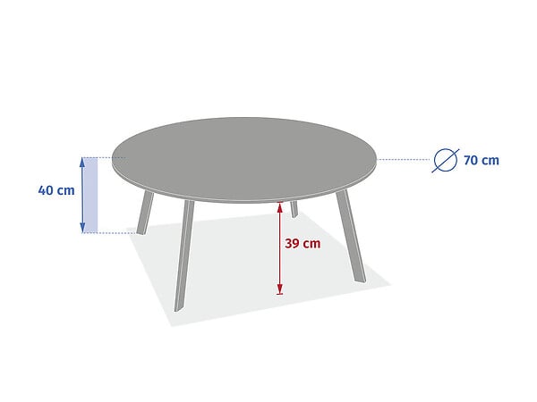 HESPERIDE - Table d'appoint ronde Saona Argile - 70 cm - Hespéride - large