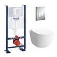 GROHE - Grohe Pack WC Cuvette Sento Compacte + Rapid SL autoportant NF + plaque chrome (ProjectSentoCOMPACT-1) - vignette