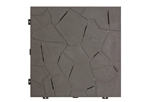 ONEK - Dalle Snaptile 38x38 cm gris foncé effet pierre en plast. recyclé - large