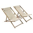 OVIALA - Lot de 2 chiliennes en aluminium inclinable 4 positions écru - Palaos - vignette