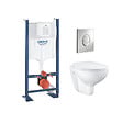 GROHE - Grohe Pack WC Rapid SL autoportant + cuvette Bau Ceramic sans bride + plaque Skate Air chrome (ProjectBau-2) - vignette