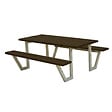 PLUS A/S - Table pique nique bois Wega 6pers lasurée noire - vignette