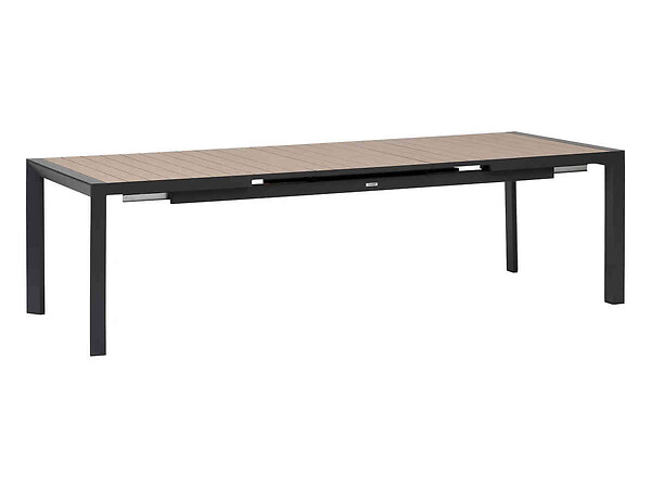 HESPERIDE - Table de jardin rectangulaire extensible alu Evasion 8/10 places effet bois - Hespéride - large