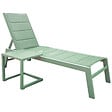 HAPPY GARDEN - Set bain de soleil et table d'appoint BARBADOS en textilène vert sauge - aluminium vert sauge - vignette