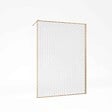 AURLANE - Paroi de douche 140x200 HINATA - Style Japandi Geometrique - Cadre Effet Bois - Verre 6mm - vignette