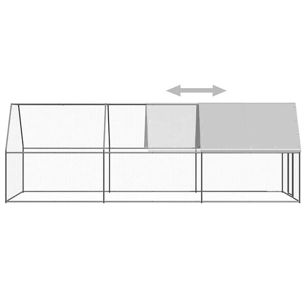 VIDAXL - vidaXL Poulailler d'extérieur 2x6x2 m Acier galvanisé - large