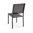 OVIALA - Lot de 2 chaises de jardin en aluminium et textilène noir - Ajaccio - vignette