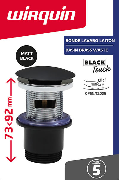 WIRQUIN - Quick clac waste black touch - large