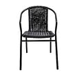 OVIALA - Lot de 4 fauteuils de jardin aluminium et résine noir - Saint Germain - vignette