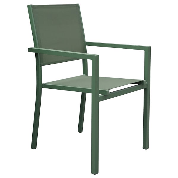 HAPPY GARDEN - Salon de jardin en teck JAVA avec chaises en aluminium vert sauge - 8 places - large