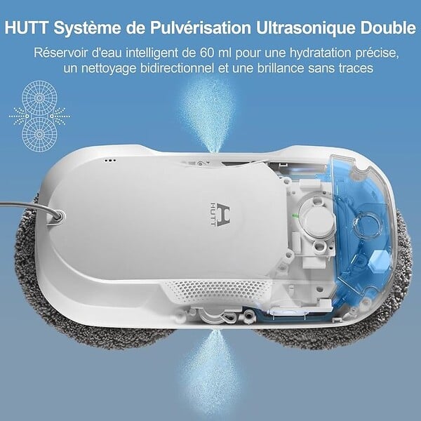 HUTT DDC56 Robot Laveur de Vitre avec Double Pulvérisation d'eau - large