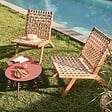 OVIALA - Lot de 2 tables basses de jardin en acier argile 50 cm - Palavas - vignette