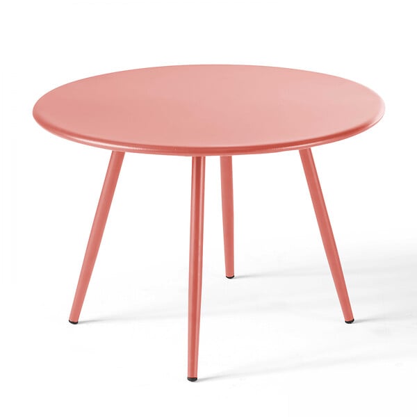 OVIALA - Lot de 2 tables basses de jardin en acier argile 50 cm - Palavas - large