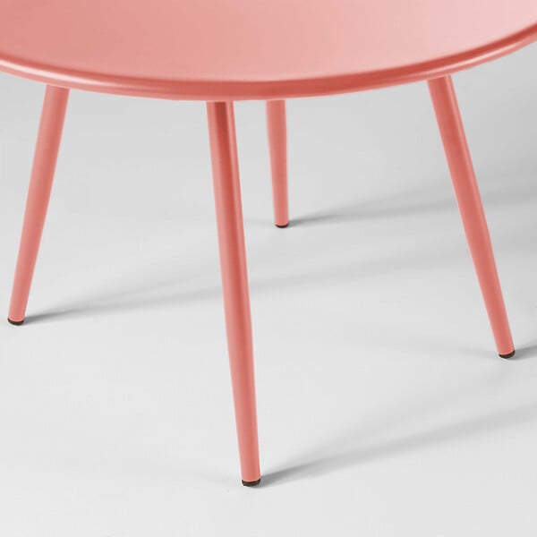 OVIALA - Lot de 2 tables basses de jardin en acier argile 50 cm - Palavas - large
